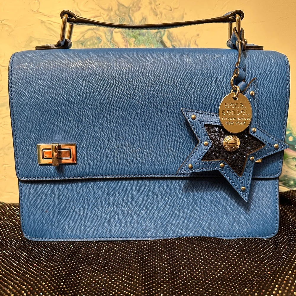Henri Bendel RARE Blue SuperStar Bag w/ Star Charm - Picture 2 of 12